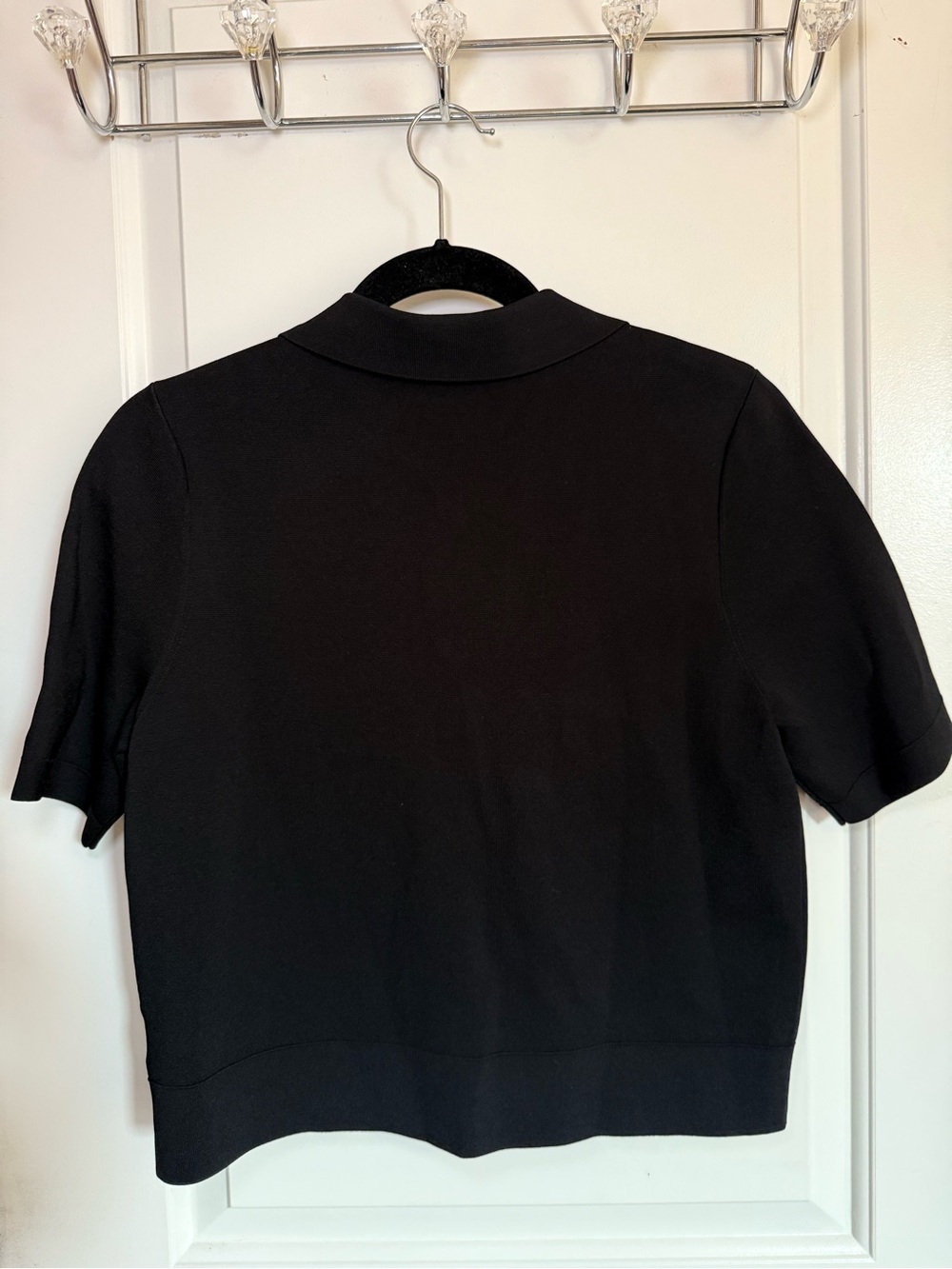 EP YAYING Chic Minimalist Black Short-Sleeve Cardigan Quiet Luxury Designer - Picture 2 of 6